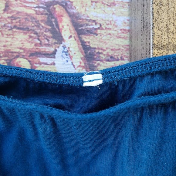 Pinkblush Turquoise Off Shoulder Long Sleeve Jersey Maternity Maxi Dress Medium - Picture 8 of 9